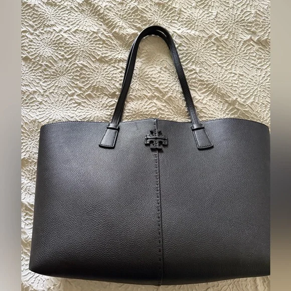 Tory Burch MCGRAW Leather Tote Bag - Picture 2 of 8